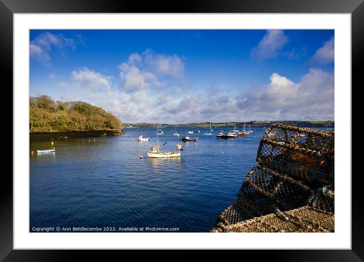 Mylor Harbour Framed Mounted Print by Ann Biddlecombe