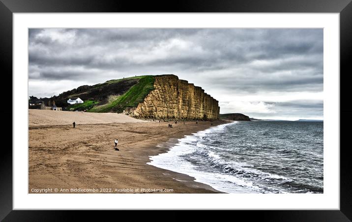 West bay's famous cliffs  Framed Mounted Print by Ann Biddlecombe
