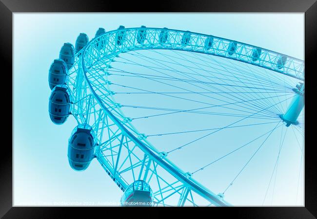 London eye in blue Framed Print by Ann Biddlecombe