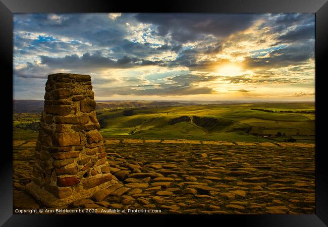 A view from Mam Tor  Framed Print by Ann Biddlecombe