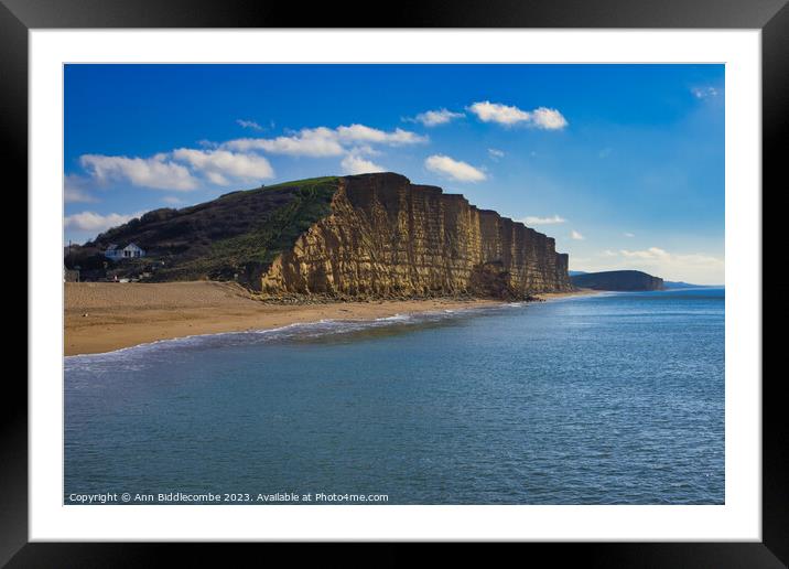 Westbay Cliffs Framed Mounted Print by Ann Biddlecombe