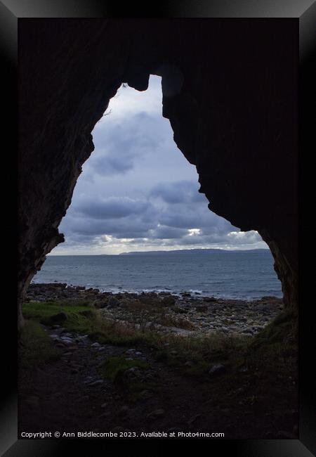 View from Kings cave on the isle of Arran Framed Print by Ann Biddlecombe