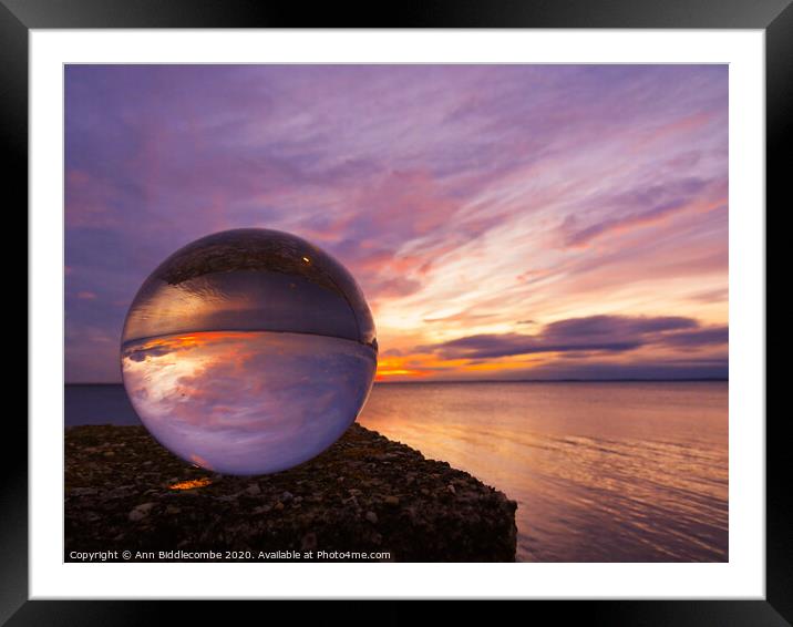 Sunset over the Lagoon in Sete Framed Mounted Print by Ann Biddlecombe