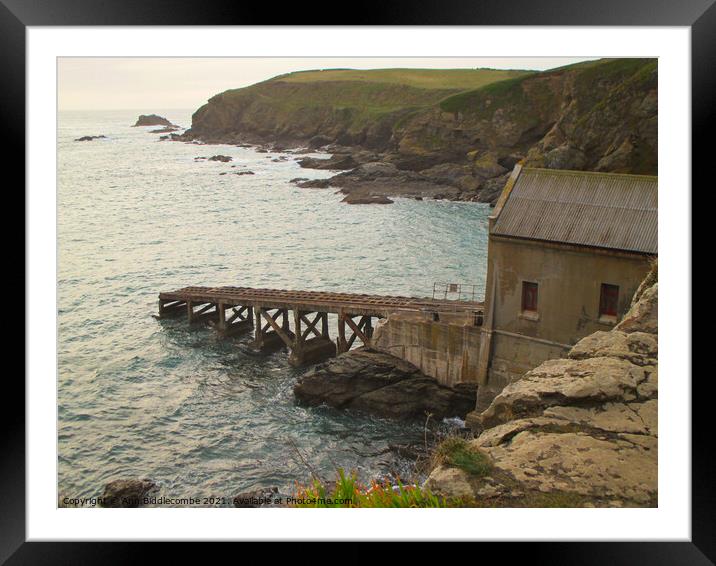 The old lifeboat station on the lizard peninsular  Framed Mounted Print by Ann Biddlecombe