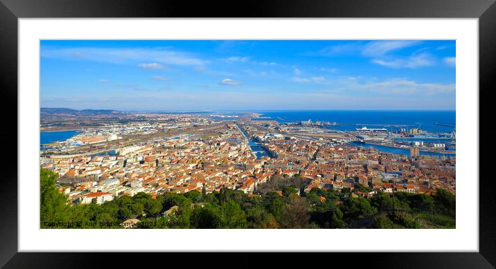 Sete from Mont St Clair Framed Mounted Print by Ann Biddlecombe