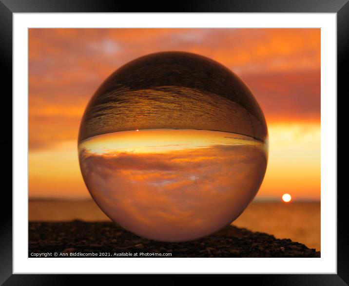 Wonderful sphere sunset  Framed Mounted Print by Ann Biddlecombe