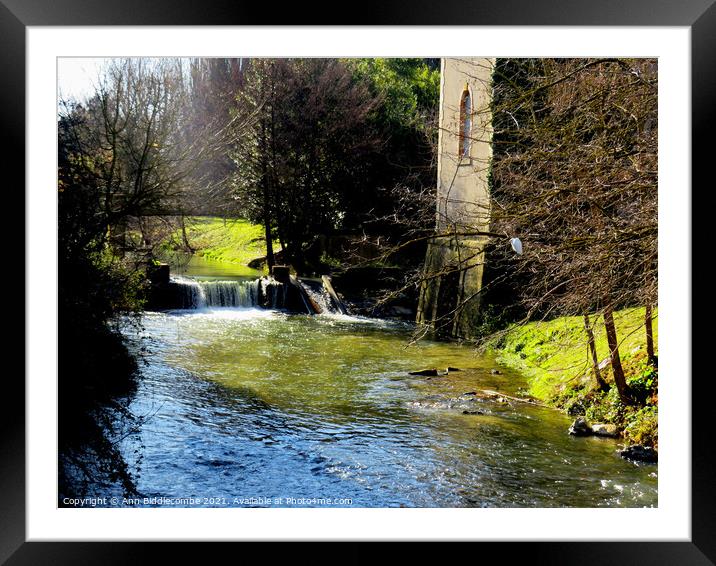 Stream in Carcassonne Framed Mounted Print by Ann Biddlecombe