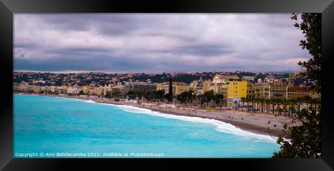 Nice coast sea front view Framed Print by Ann Biddlecombe