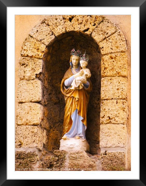 Virgin Mary and Jesus Framed Mounted Print by Ann Biddlecombe