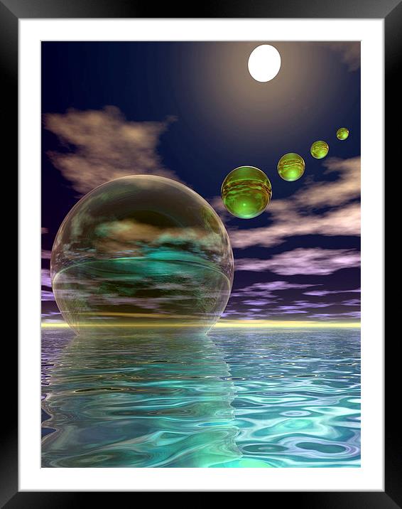 Night invasion of the spheres Framed Mounted Print by Patricia Fatta