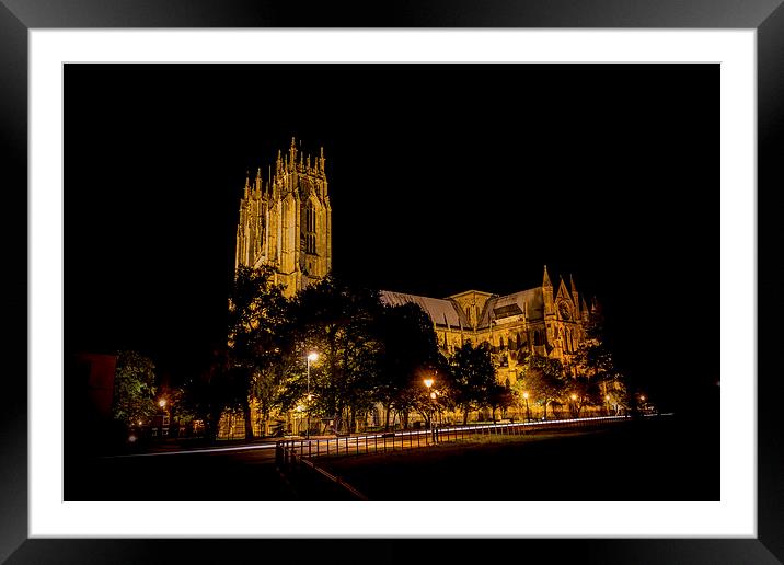  Beverley Minster at night Framed Mounted Print by Liam Gibbins
