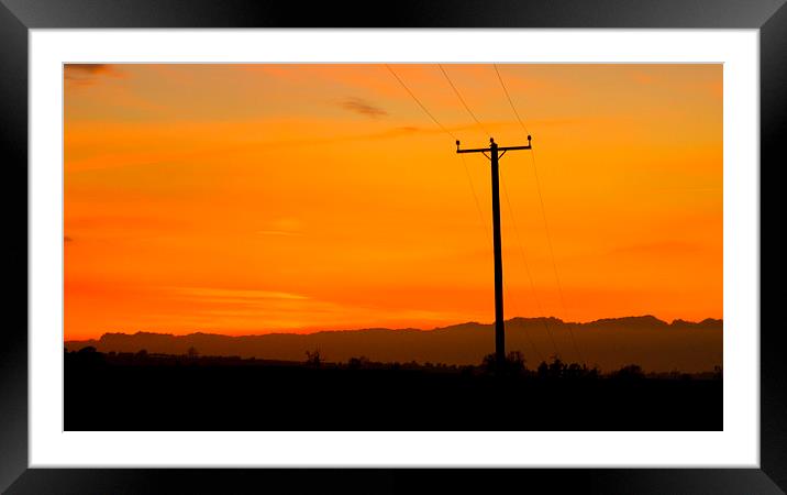 Under An Orange Sky, Owston, Leicestershire Framed Mounted Print by Steven Garratt