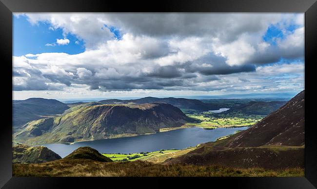 Crummock Water and Loweswater from Whiteless Pike, Framed Print by Steven Garratt