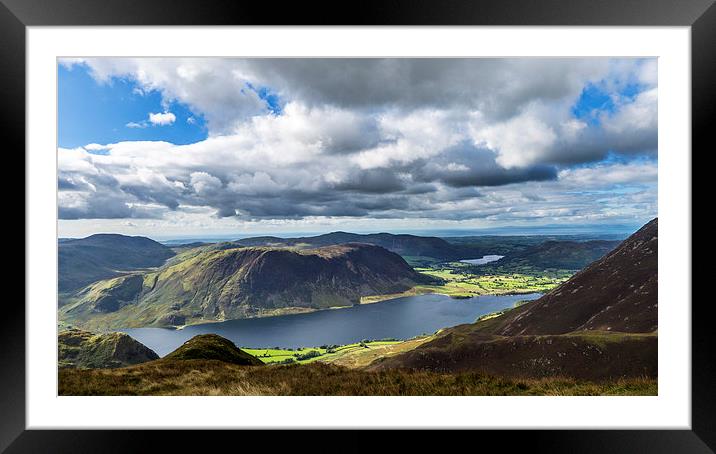 Crummock Water and Loweswater from Whiteless Pike, Framed Mounted Print by Steven Garratt