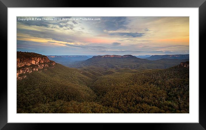 Dusk over Mount Solitary Framed Mounted Print by Peta Thames