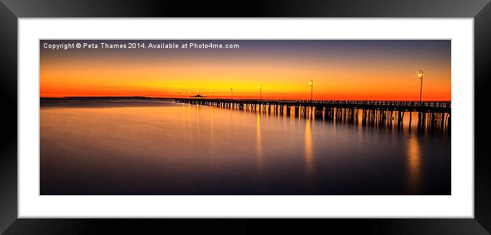 Pier Before Dawn Framed Mounted Print by Peta Thames