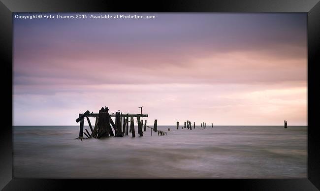 Shorncliffe Pier Supports Framed Print by Peta Thames