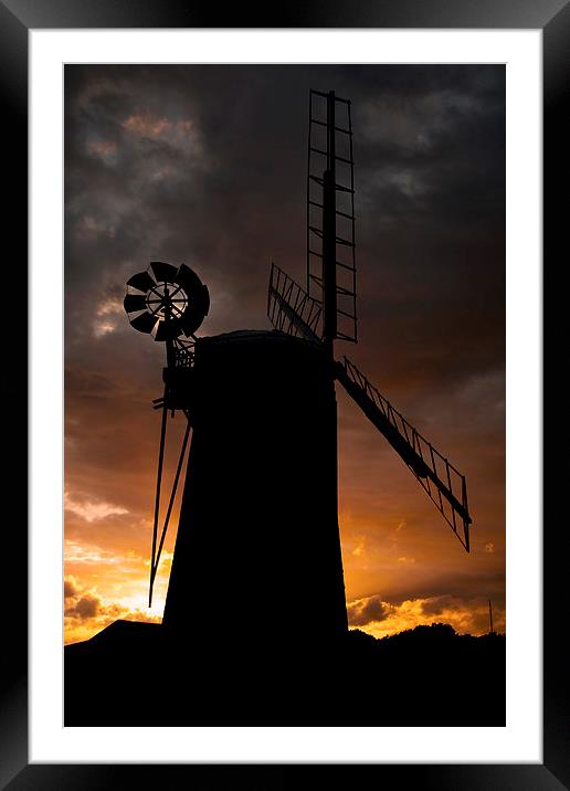 Horsey Windmill Stormy Sunset Framed Mounted Print by Duncan Monk