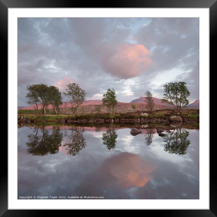 Loch Ba Sunset Framed Mounted Print by Stephen Taylor