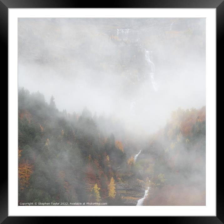 Pineta Valley Mist Framed Mounted Print by Stephen Taylor