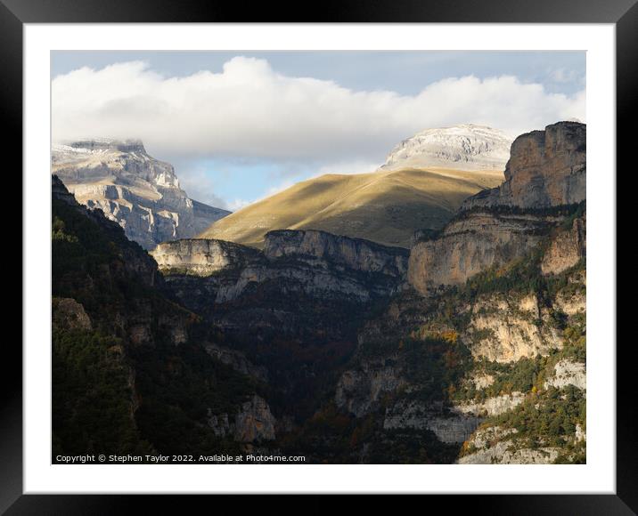 Outdoor mountain Framed Mounted Print by Stephen Taylor