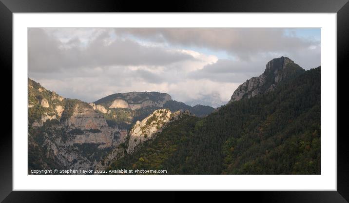 Canyon Anisclo Panorama Framed Mounted Print by Stephen Taylor