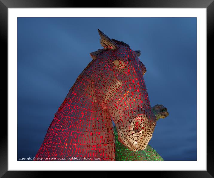 Festive Kelpies Framed Mounted Print by Stephen Taylor