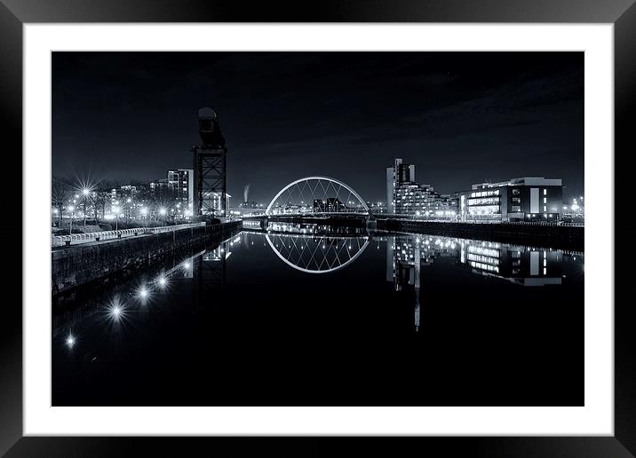 Glasgow at night Framed Mounted Print by Stephen Taylor