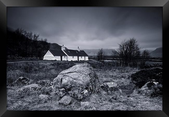 Black Rock Cottage Glencoe Framed Print by Stephen Taylor