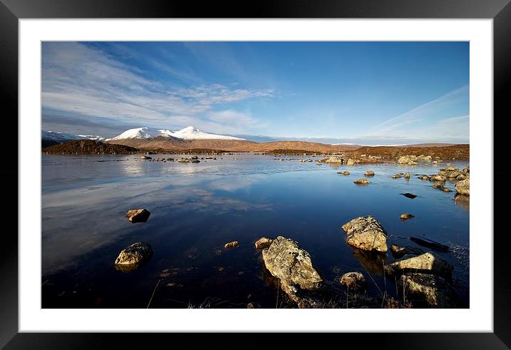 Snow capped mountains on Rannoch Moor Framed Mounted Print by Stephen Taylor