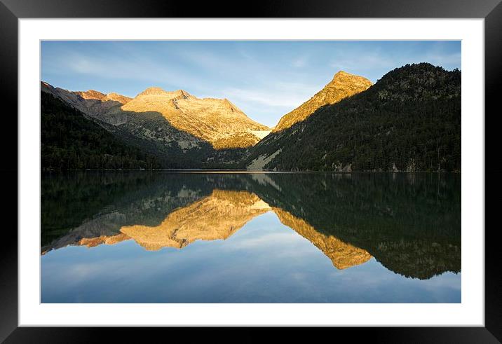Lac d'Oredon morning reflections Framed Mounted Print by Stephen Taylor