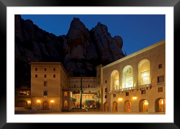  Montserrat Monastery at night Framed Mounted Print by Stephen Taylor