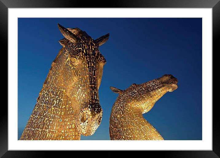  Kelpies at night Framed Mounted Print by Stephen Taylor