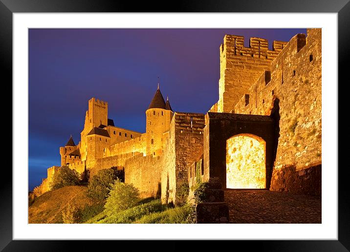  Carcassonne city Walls Framed Mounted Print by Stephen Taylor