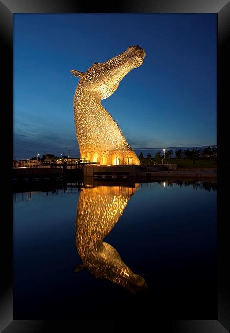  Kelpies reflection Framed Print by Stephen Taylor