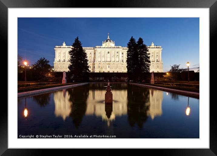 Palacio Real De Madrid Framed Mounted Print by Stephen Taylor