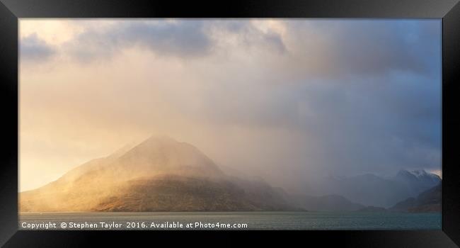 A moody storm at Elgol Framed Print by Stephen Taylor