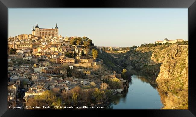 Toledo in the evening sun Framed Print by Stephen Taylor
