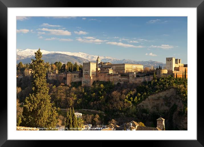 The Alhambra palace Granada Framed Mounted Print by Stephen Taylor