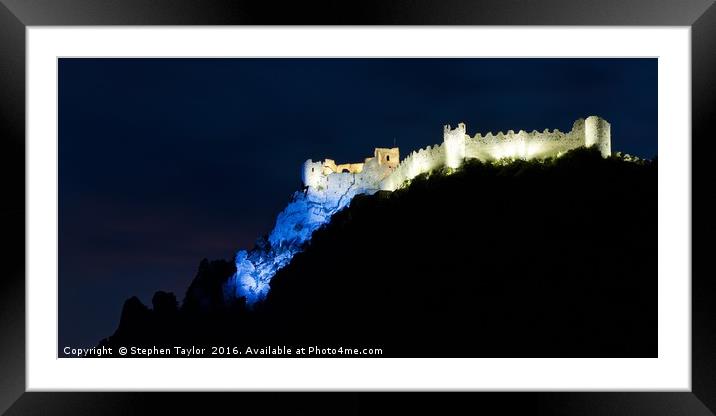 Chateau de Puilaurens Framed Mounted Print by Stephen Taylor