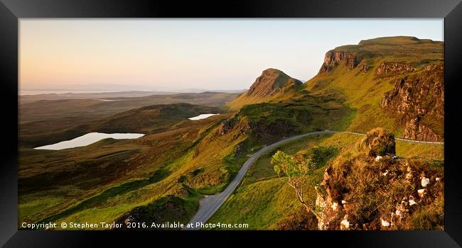 Trotterish ridge at dawn Framed Print by Stephen Taylor