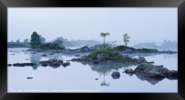 Morning Mist on lochan n h-Ahclaise Framed Print by Stephen Taylor
