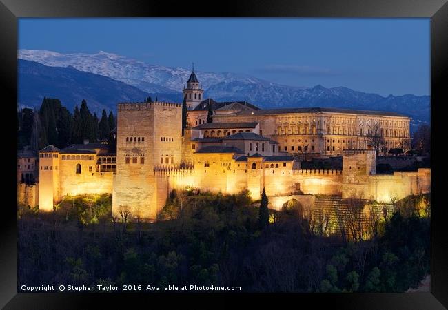 The Alhambra palace Granada Framed Print by Stephen Taylor