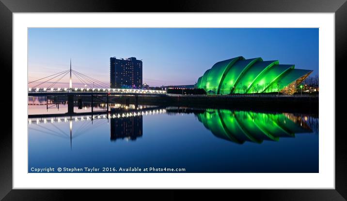 Glasgow Riverside Framed Mounted Print by Stephen Taylor