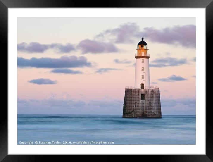 Rattray Head Lighthouse Sunset Framed Mounted Print by Stephen Taylor