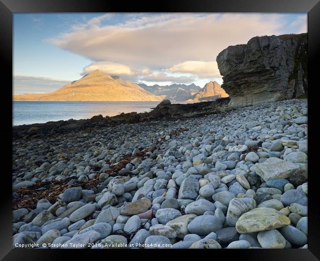 The Beach at Elgol Framed Print by Stephen Taylor