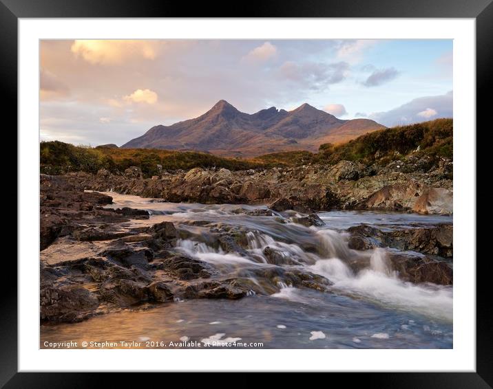 Sunrise at the River Sligachan Framed Mounted Print by Stephen Taylor