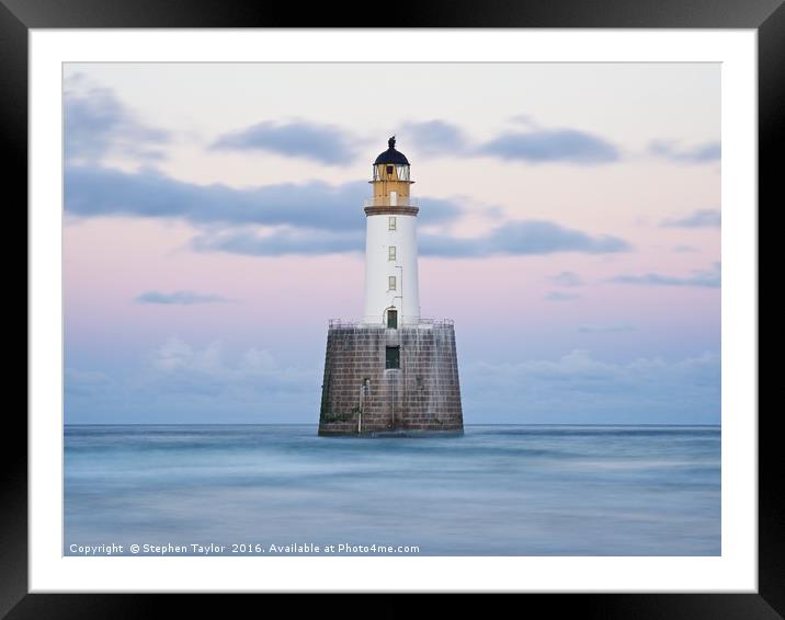 Rattray Head Light House at Dusk Framed Mounted Print by Stephen Taylor