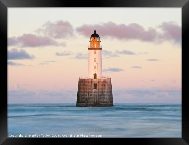 Sunset light at Rattray Head Lighthouse Framed Print by Stephen Taylor
