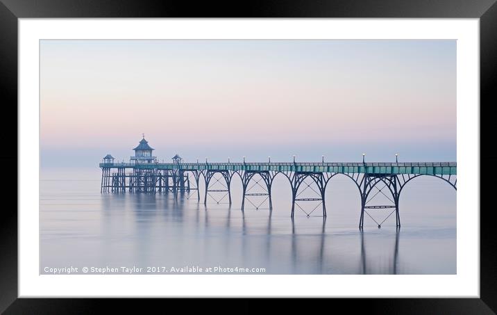 Clevedon Pier Framed Mounted Print by Stephen Taylor